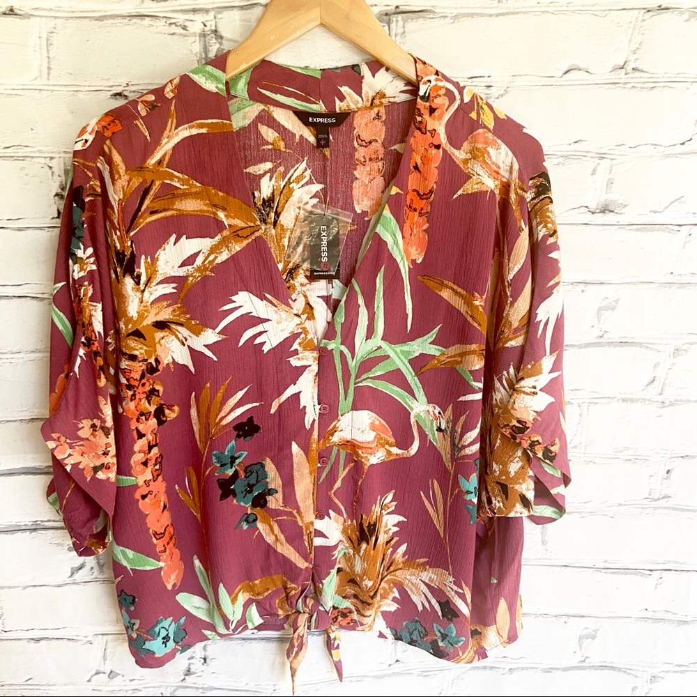 NWT! Express Tie-Front Blouse